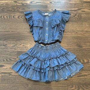 Love Shack Fancy XGap Denim Ruffle Set  Girls Size L